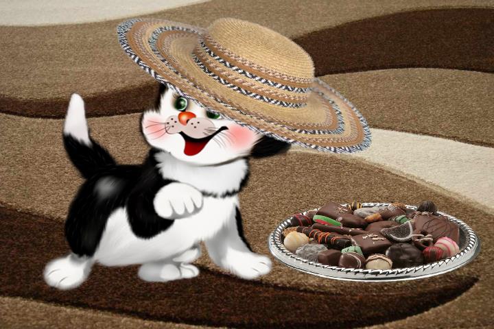 Tapety - Kot w kapeluszu  - seria - Tapeta.jpg